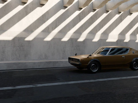 Datsun 240k GT Animation 3D Model