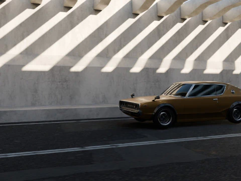 Datsun 240k GT Animation 3D Model