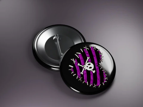 Emo Music Fashion Badges 3D Model
