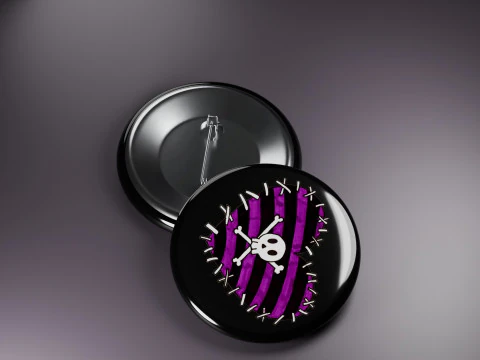 Emo Music Fashion Badges 3D Model
