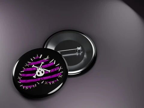 Emo Music Fashion Badges 3D Model