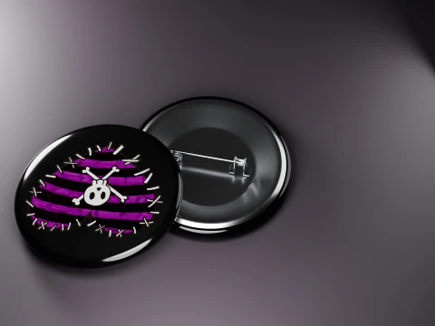 Emo Music Fashion Badges 3D Model