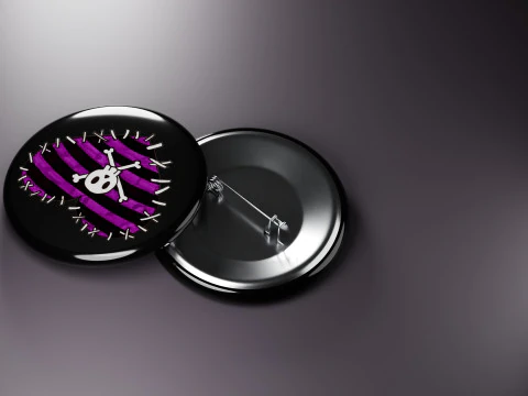 Emo Music Fashion Badges 3D Model