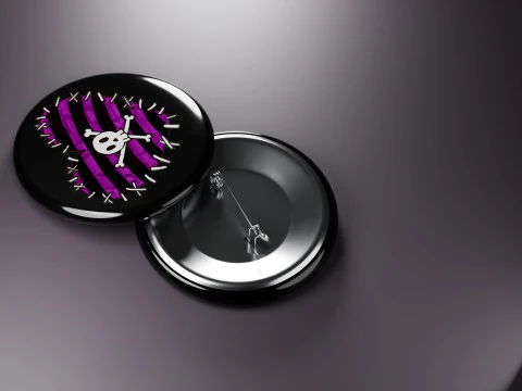 Emo Music Fashion Badges 3D Model