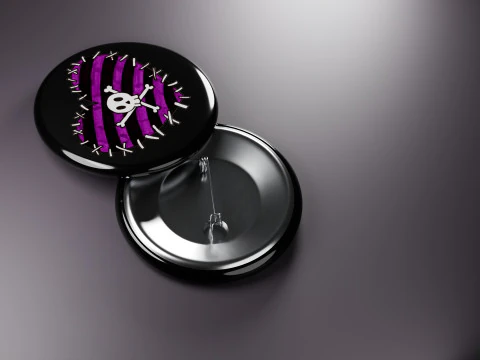 Emo Music Fashion Badges 3D Model