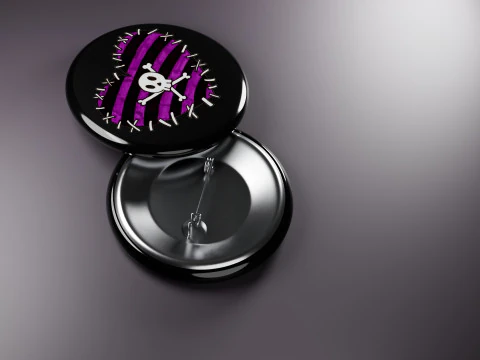 Emo Music Fashion Badges 3D Model