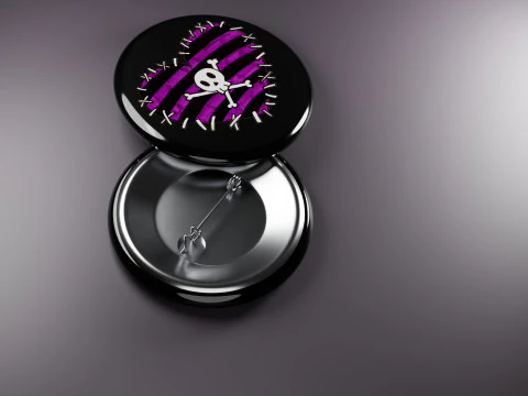 Emo Music Fashion Badges 3D Model