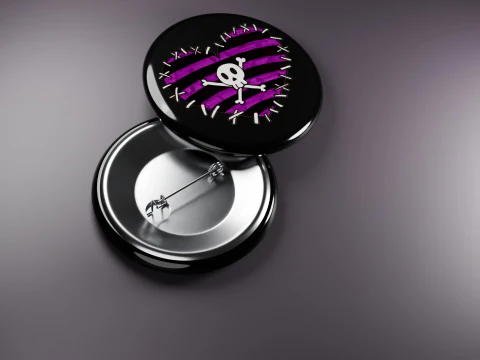 Emo Music Fashion Badges 3D Model
