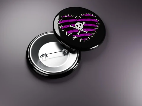 Emo Music Fashion Badges 3D Model