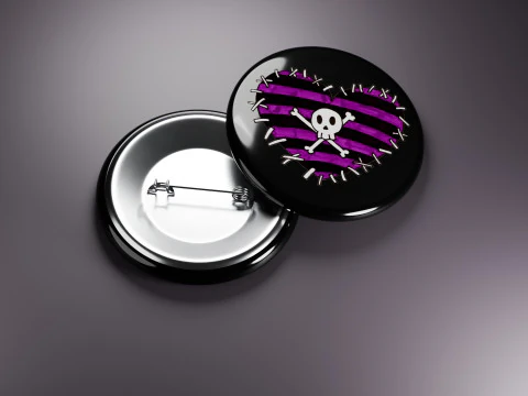 Emo Music Fashion Badges 3D Model