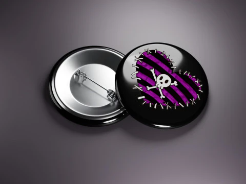 Emo Music Fashion Badges 3D Model