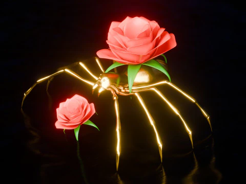 Abstrakte Spinnenszene 3D Modell