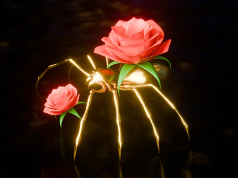 Abstract Spider Scene 3D Model