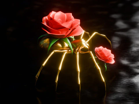 Abstract Spider Scene 3D Model
