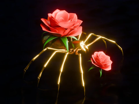 Abstract Spider Scene 3D Model