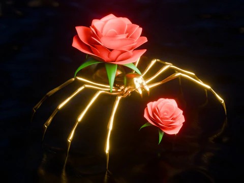 Abstract Spider Scene 3D Model
