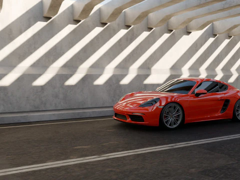 Animacja sceny Porsche 718 Cayman S Model 3D