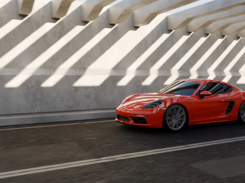 Porsche 718 Cayman S Scene Animation 3D Model