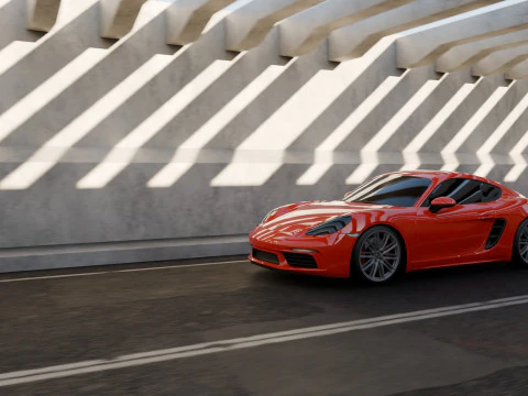 Porsche 718 Cayman S Scene Animation 3D Model