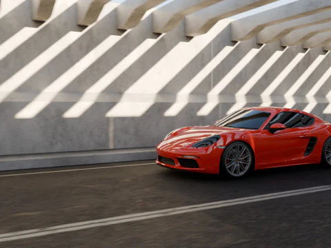 Porsche 718 Cayman S Scene Animation 3D Model