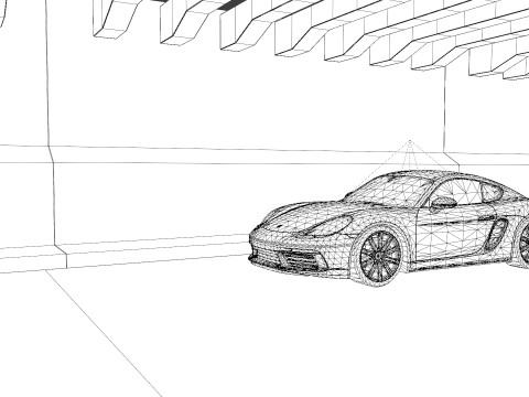 Animasi Adegan Porsche 718 Cayman S Model 3D