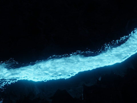 光る川のアニメーション 3Dモデル