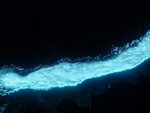 光る川のアニメーション 3Dモデル