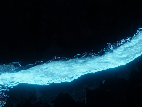 光る川のアニメーション 3Dモデル