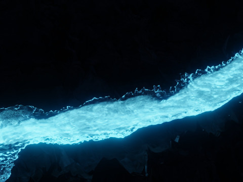 光る川のアニメーション 3Dモデル