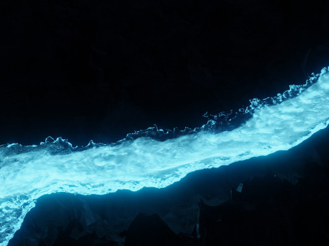 光る川のアニメーション 3Dモデル