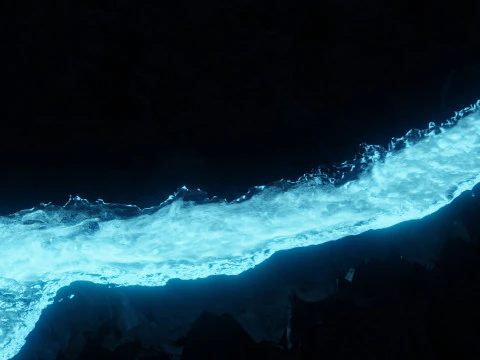 Glowing River Animation 3D Model