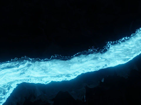 Glowing River Animation 3D Model