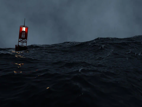 Stormy Ocean Animation 3D Model