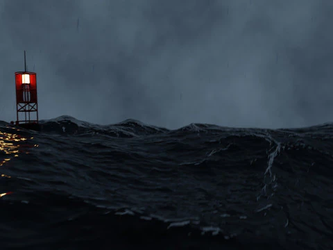 Stormy Ocean Animation 3D Model