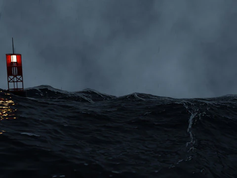 Stormy Ocean Animation 3D Model