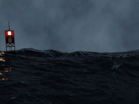 Stormy Ocean Animation 3D Model