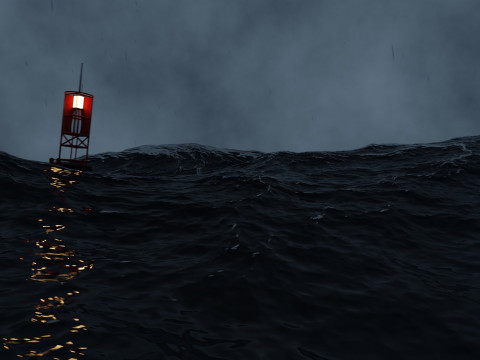 तूफानी महासागर एनिमेशन 3D मॉडल