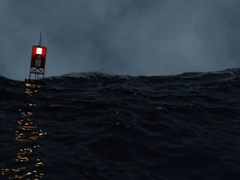 Stormy Ocean Animation 3D Model