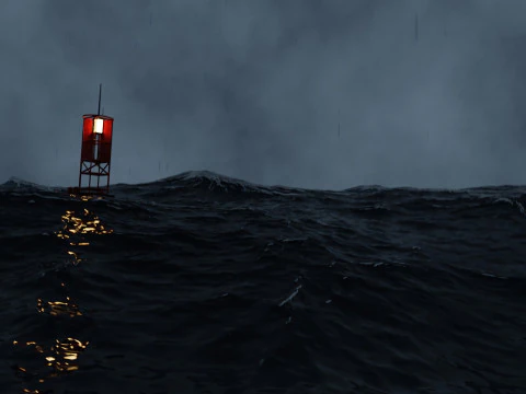 Stormy Ocean Animation 3D Model