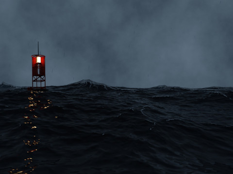 तूफानी महासागर एनिमेशन 3D मॉडल