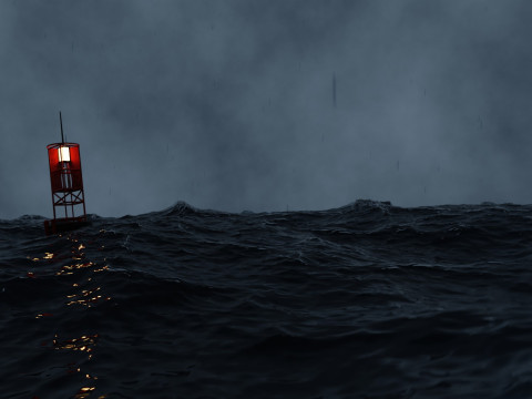 तूफानी महासागर एनिमेशन 3D मॉडल