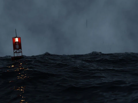 Stormy Ocean Animation 3D Model