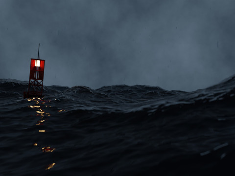 तूफानी महासागर एनिमेशन 3D मॉडल