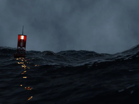 Stormy Ocean Animation 3D Model