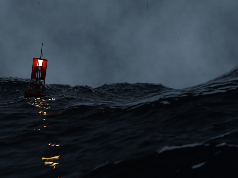 तूफानी महासागर एनिमेशन 3D मॉडल