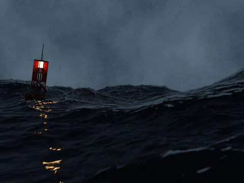 Stormy Ocean Animation 3D Model
