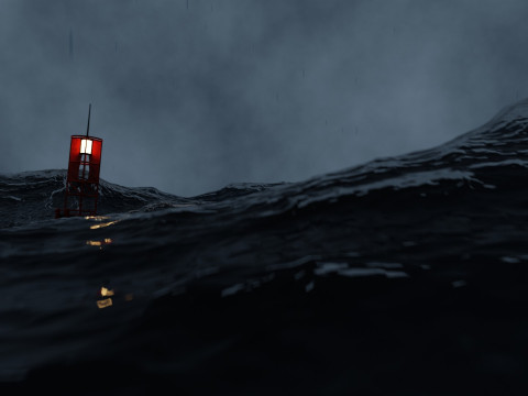 तूफानी महासागर एनिमेशन 3D मॉडल