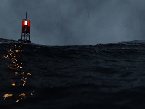 तूफानी महासागर एनिमेशन 3D मॉडल