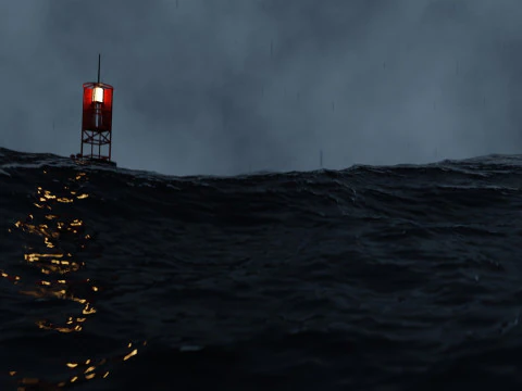 Stormy Ocean Animation 3D Model