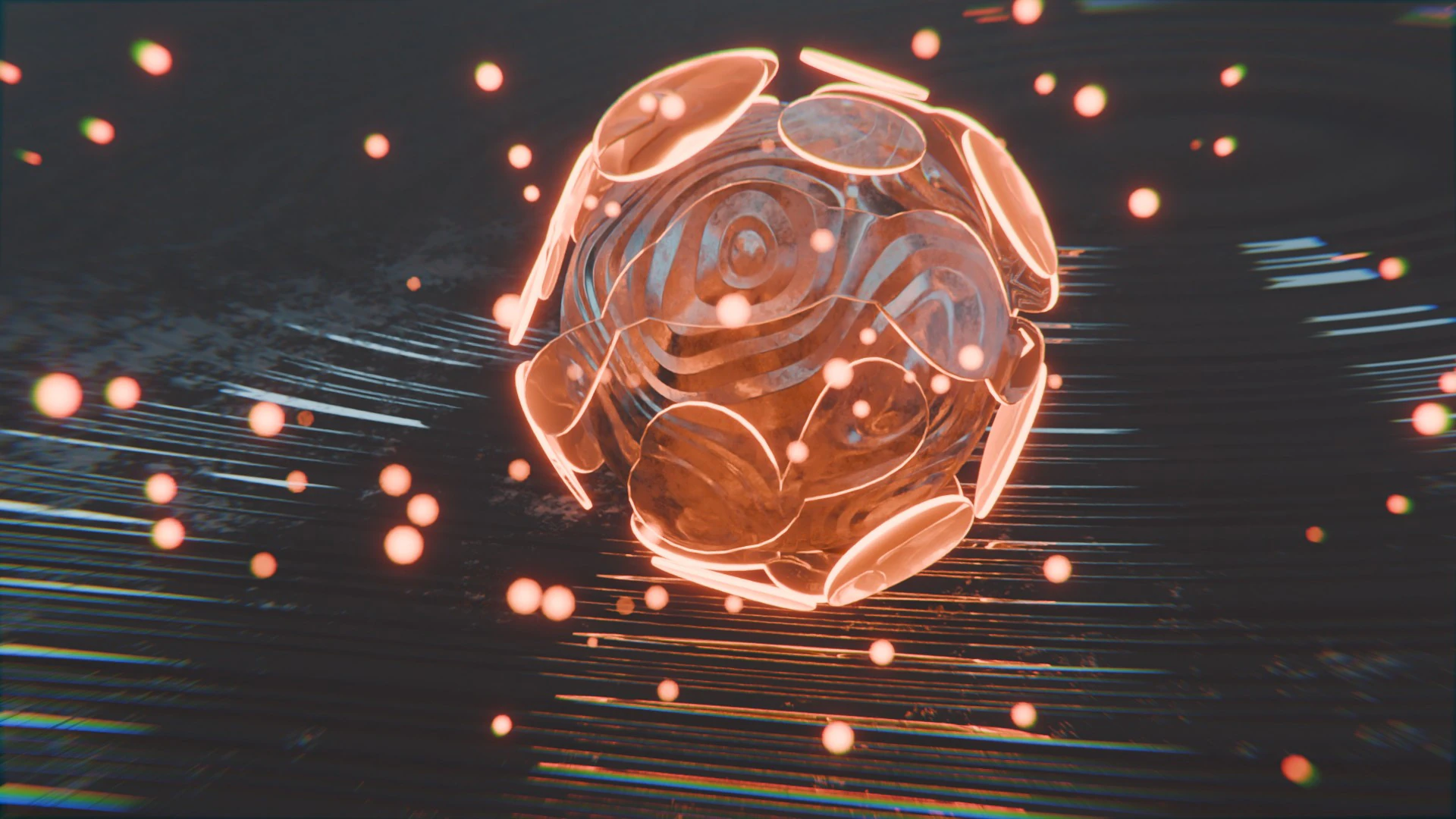 Abstract Object with Glow Particles Animation 3D Model .c4d .max .obj .3ds .fbx .stl .blend 